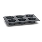 Silikonform mit Metallpartikeln schwarz für 6 Muffins