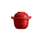 Mini-cocotte et coquetier pour la cuisson de l´œuf et le service avec accompagnement en céramique rouge Grand Cru Emile Henry