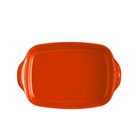 Plat à four rectangulaire 36 cm le bon plat en céramique émaillée orange Toscane Emile Henry