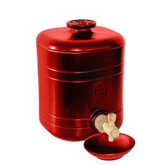 Vinaigrier design Emile Henry 2,5 litres avec coupelle en céramique rouge Grand Cru